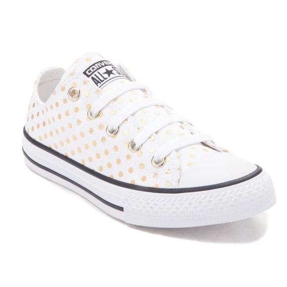 gold polka dot converse womens